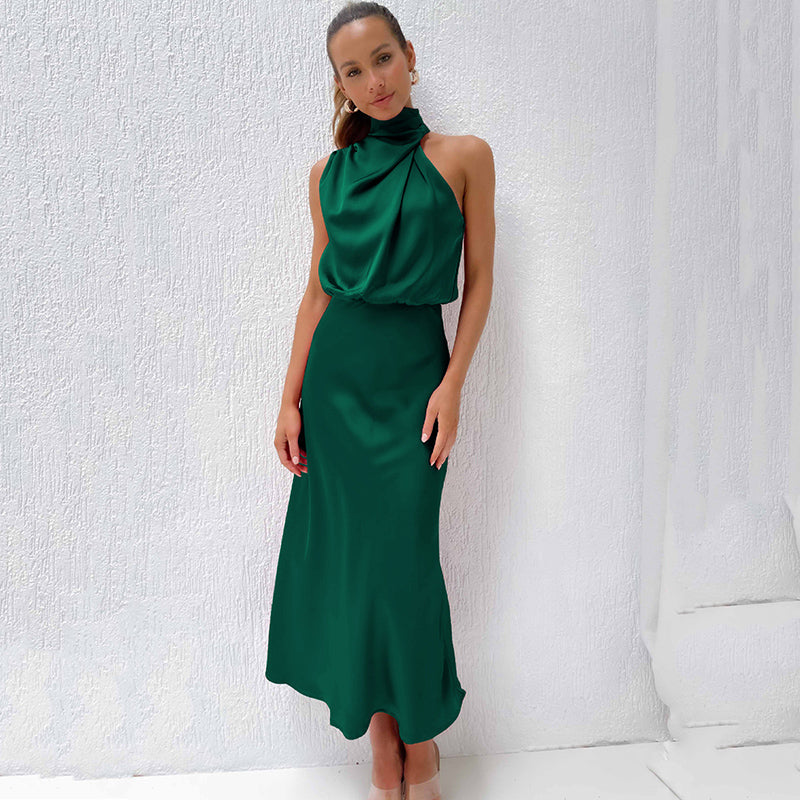Damen Schickes Neckholder Abendkleid