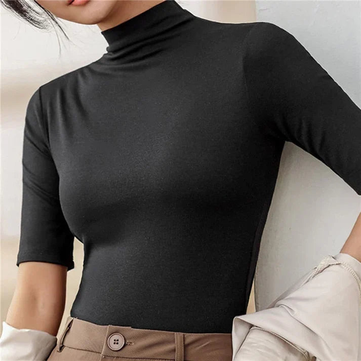 Ultra-Dünner Nahtloser Rollkragenpullover