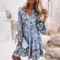 Mehrfarbiges Sommerkleid mit V-Ausschnitt