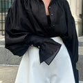 Elegante Bluse mit Kragen und Ballonärmeln für Büro und Freizeit