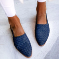 Damen Frühlings Geflochtene Slingback-Ballerinas