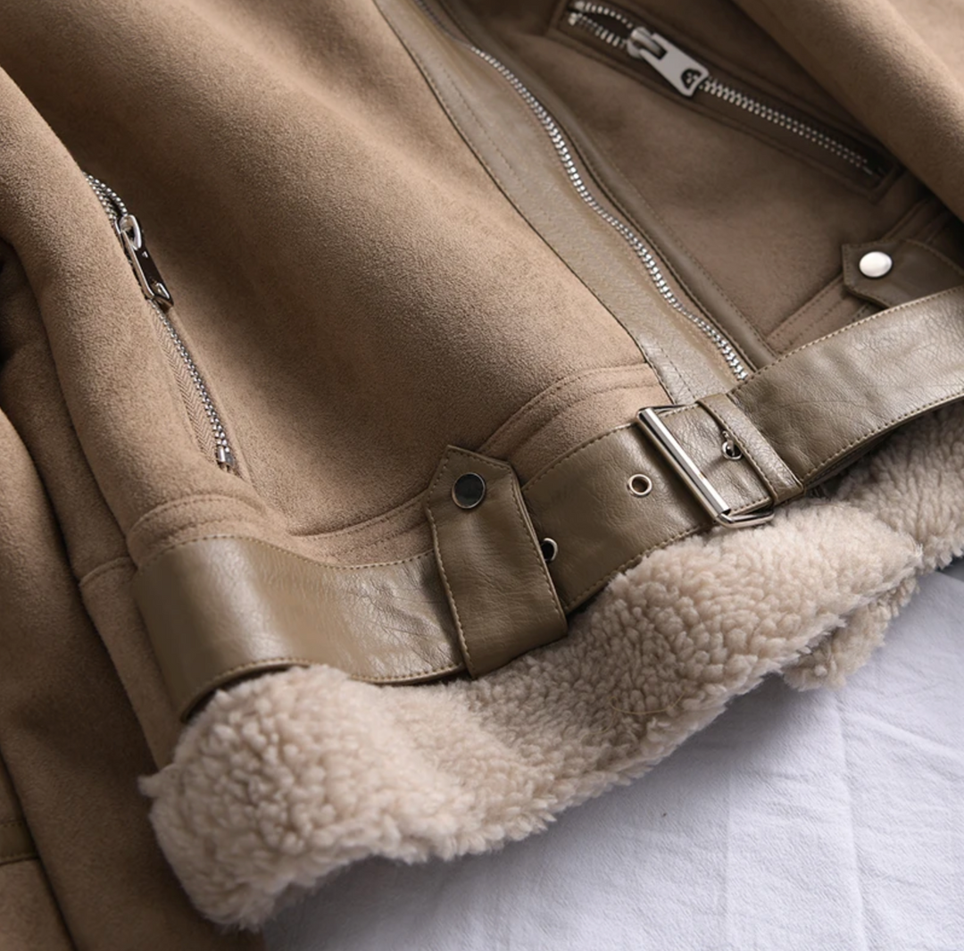 Sherpa-Fleece-Bomberjacke