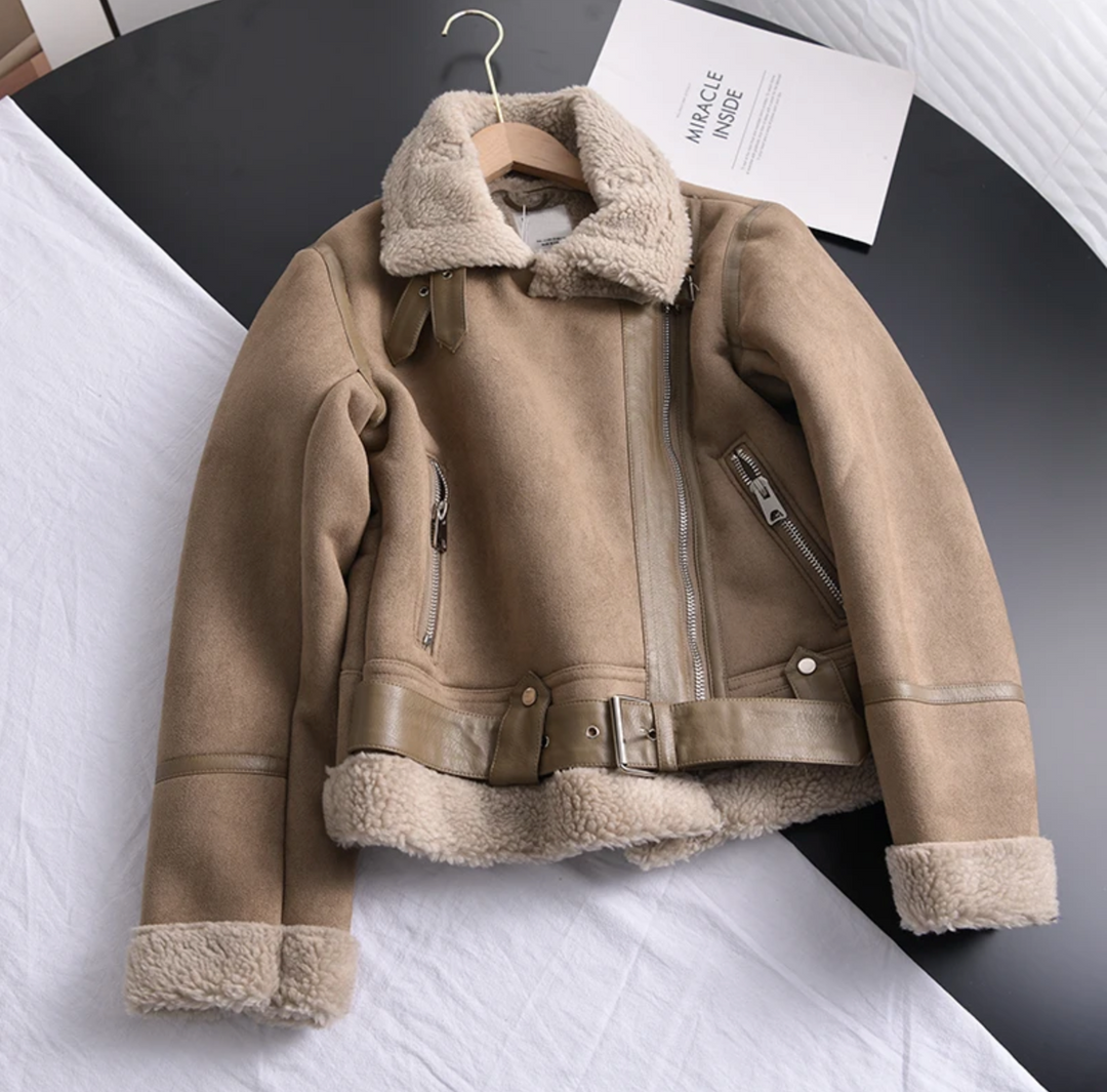 Sherpa-Fleece-Bomberjacke