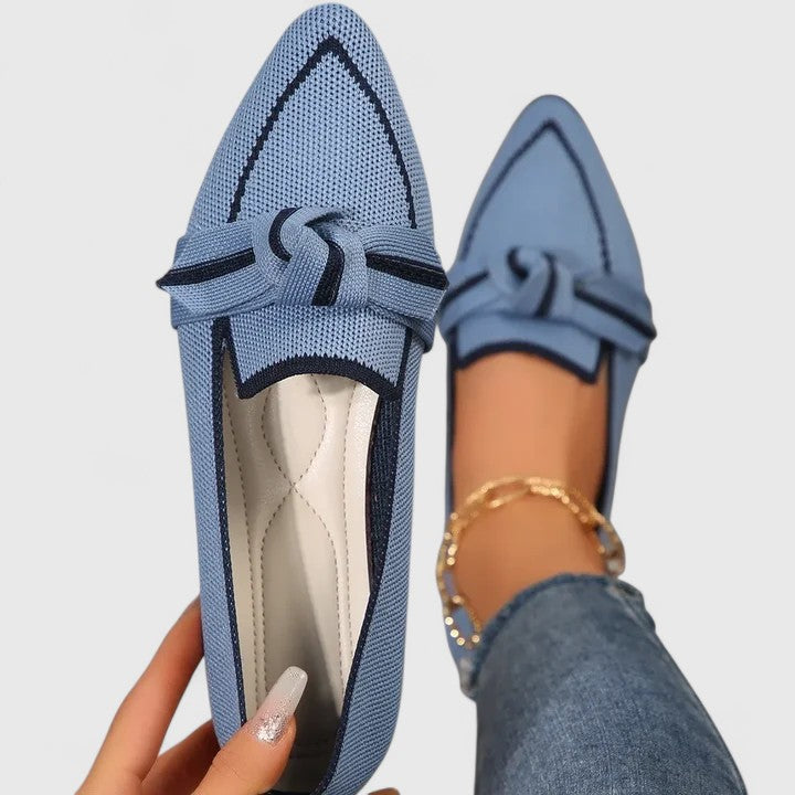 Damen Orthopädische Spitz Zulaufende Knoten Loafer