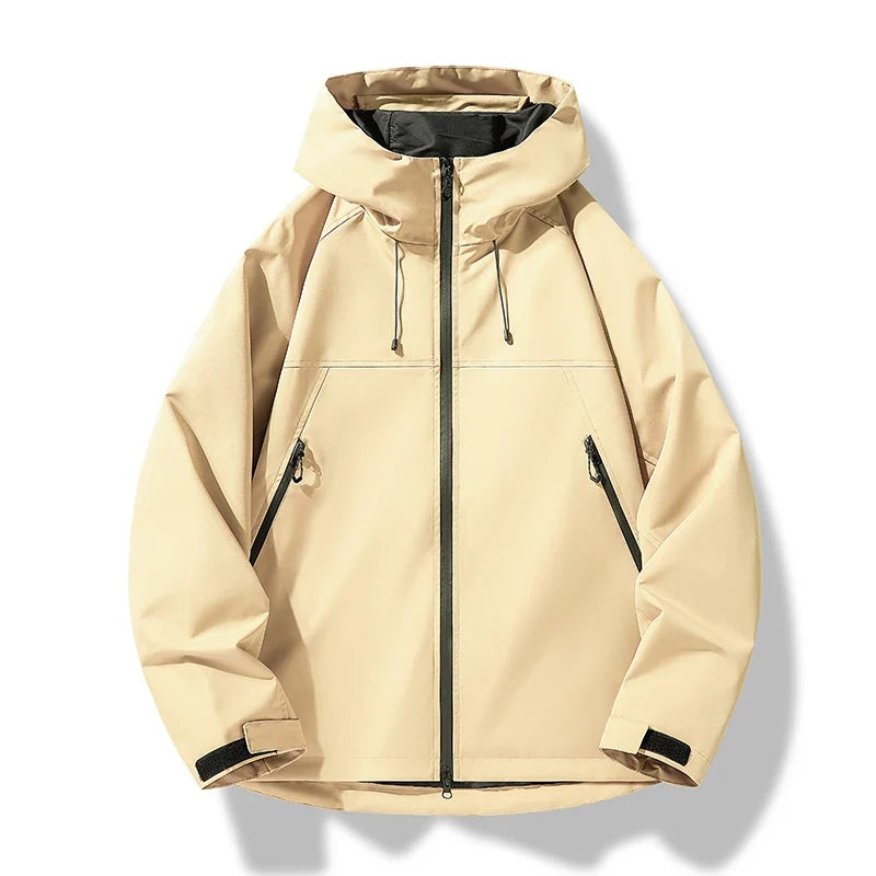 Herren Wasserdichte Kapuzen Winddichte Shell Jacke