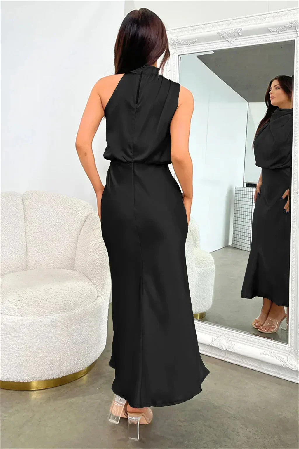 Damen Schickes Neckholder Abendkleid