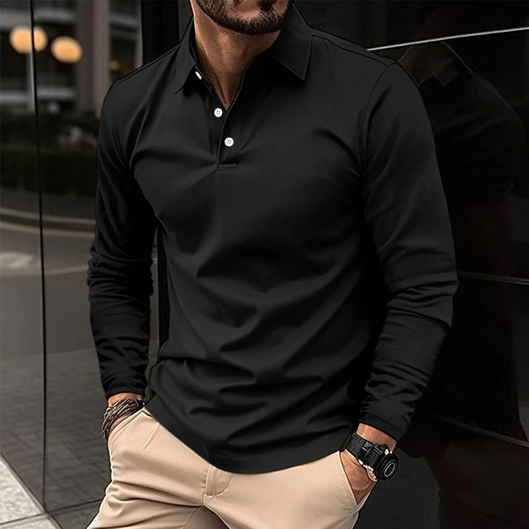 Klassisches Langarm-Poloshirt