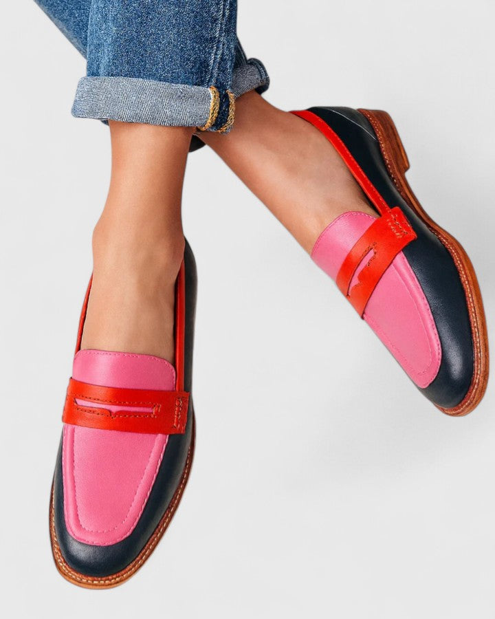 Damen Klassische Modische Loafers mit Rundkappe
