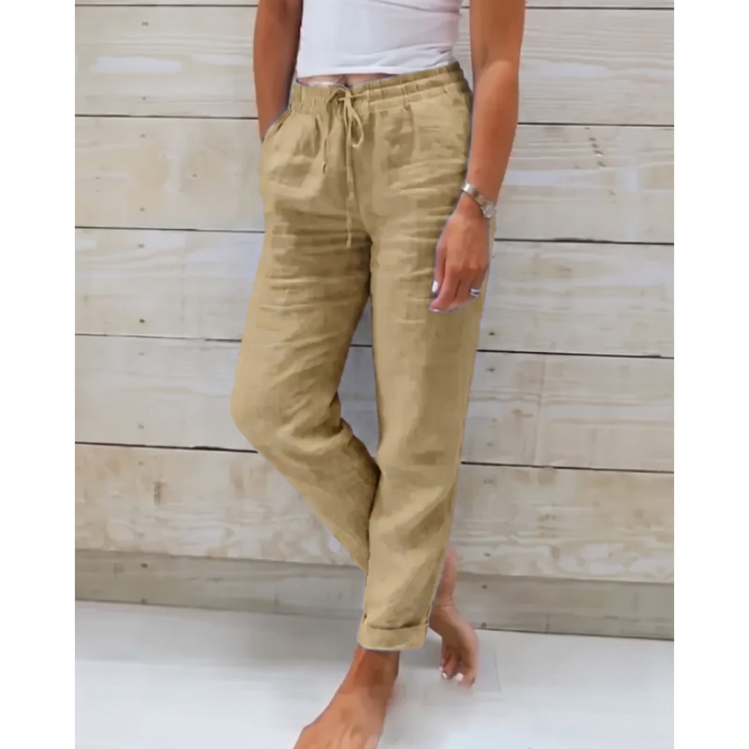 Stilvolle hose für Damen – Leinenhose locker Freizeithose Sommerhose leicht