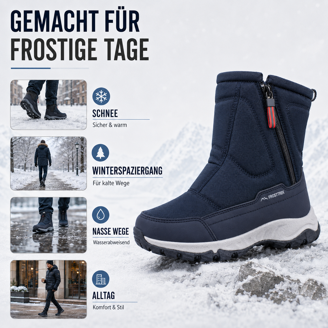 Wasserdichte Winterstiefel Damen gefüttert mit Reißverschluss