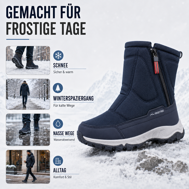 Wasserdichte Winterstiefel Damen gefüttert mit Reißverschluss
