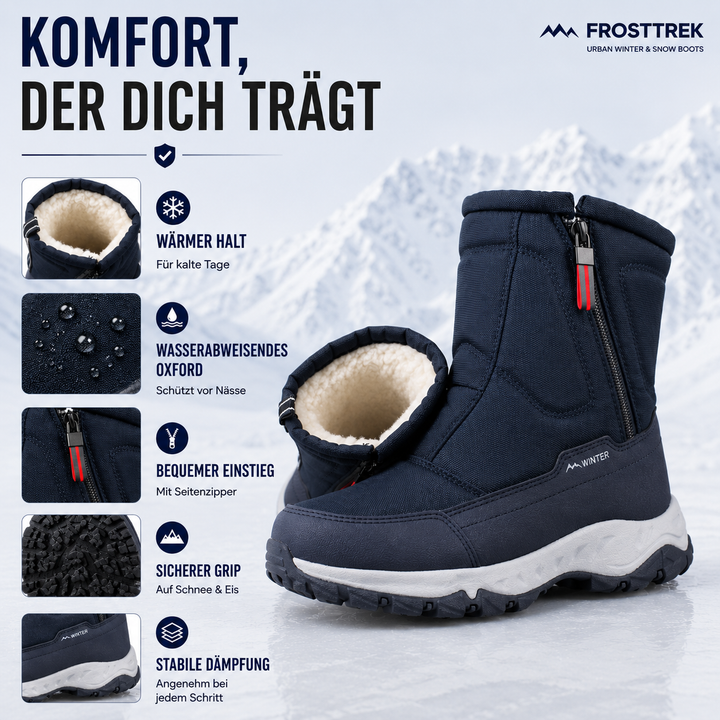 Wasserdichte Winterstiefel Damen gefüttert mit Reißverschluss