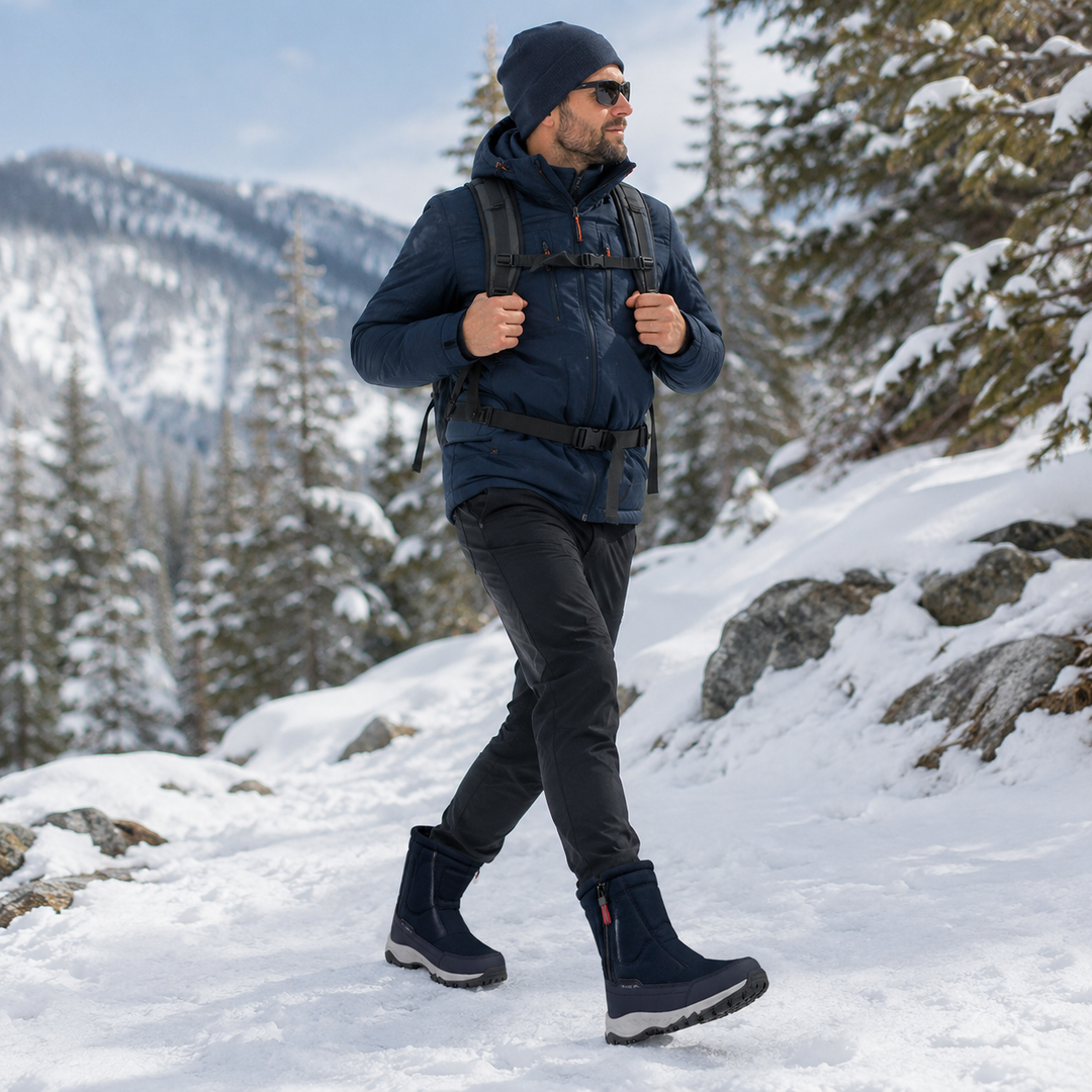 Wasserdichte Winterstiefel Damen gefüttert mit Reißverschluss