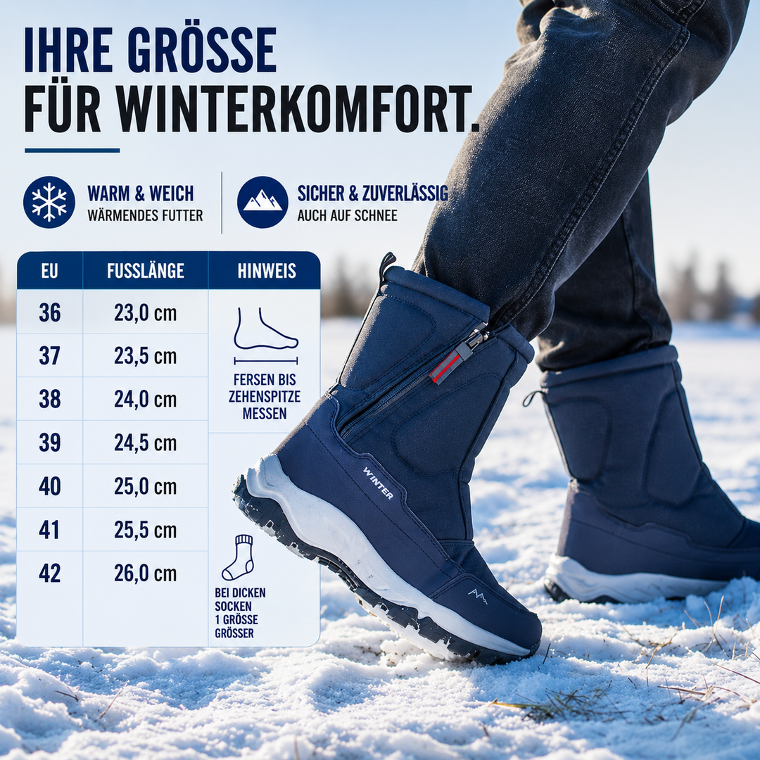 Wasserdichte Winterstiefel Damen gefüttert mit Reißverschluss