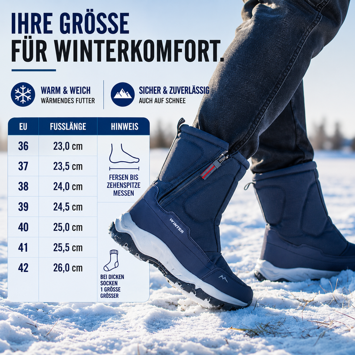 Wasserdichte Winterstiefel Damen gefüttert mit Reißverschluss