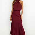 Damen Schickes Neckholder Abendkleid