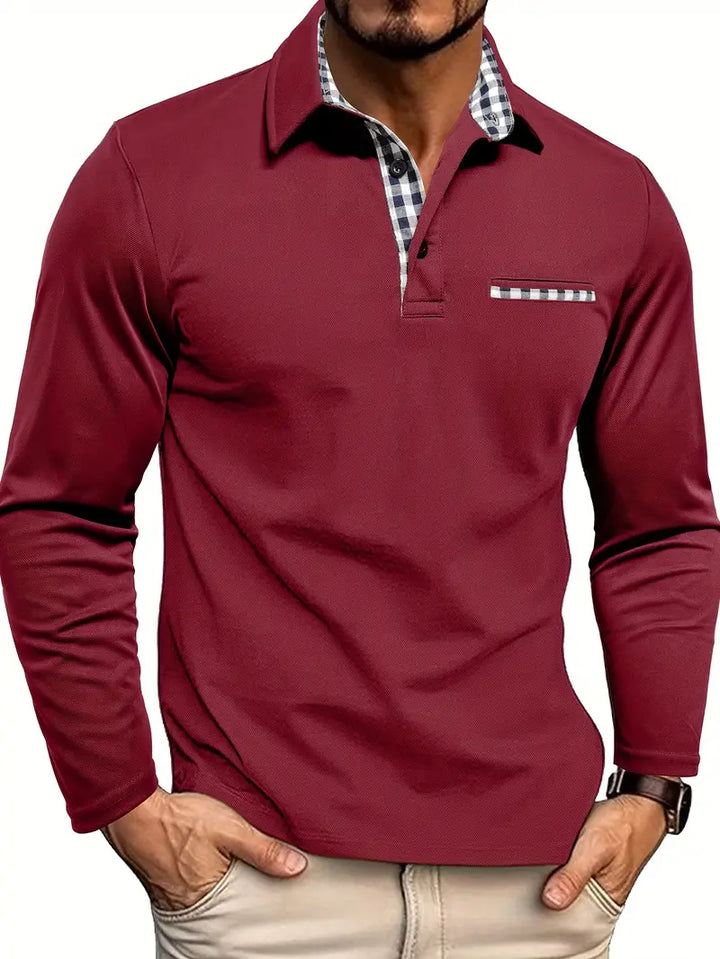 Herren Winter Langarm Polo-Shirt