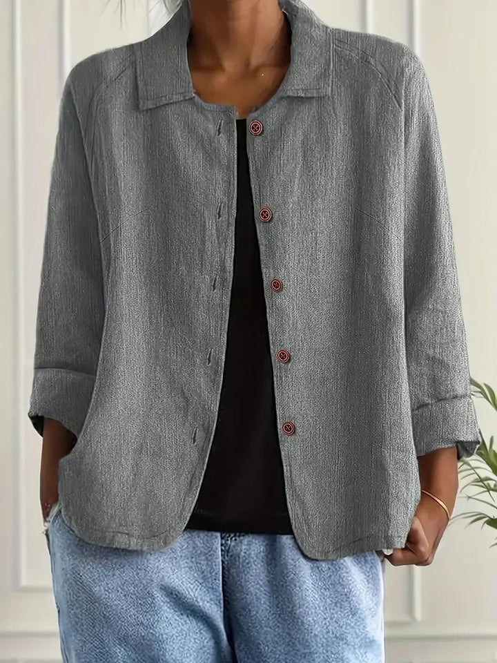 Damen Casual Leichte Jacke Mit Knopfleiste