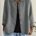 Damen Casual Leichte Jacke Mit Knopfleiste