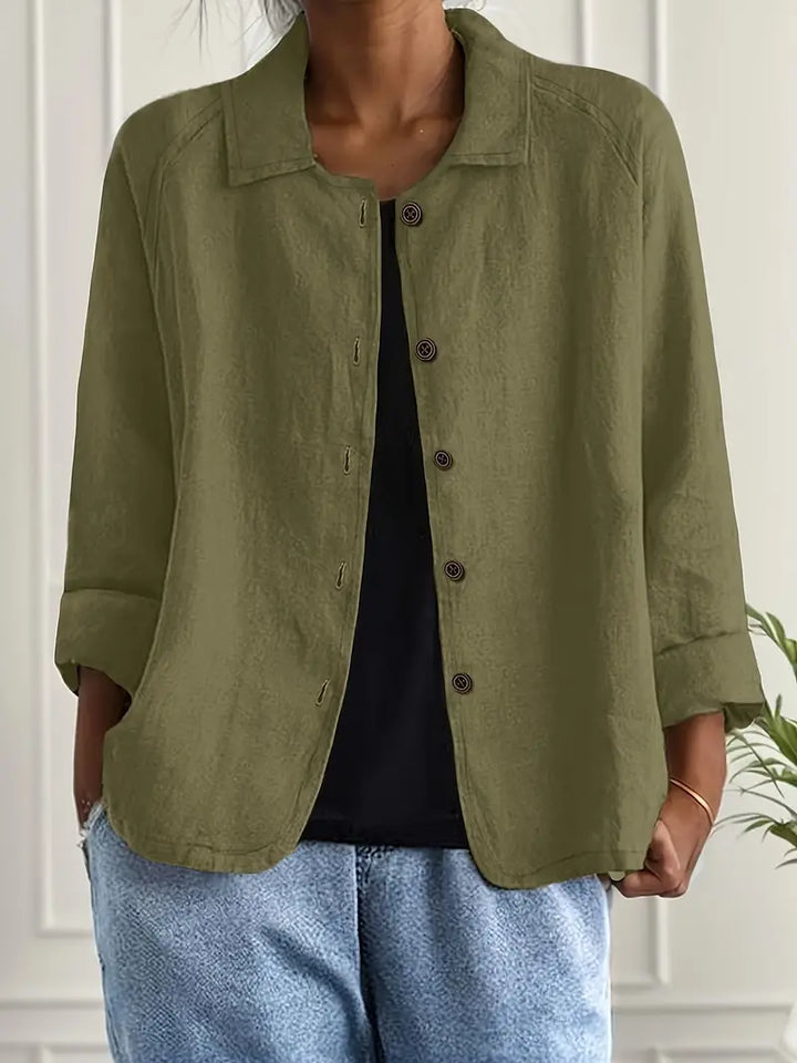 Damen Casual Leichte Jacke Mit Knopfleiste