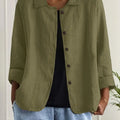Damen Casual Leichte Jacke Mit Knopfleiste