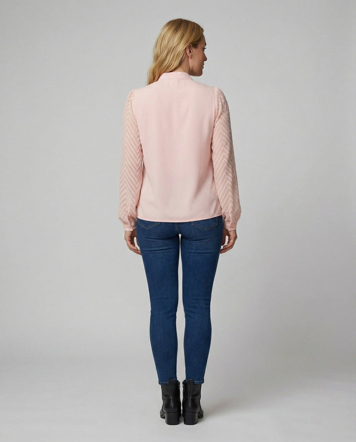Elegante Chiffon-Bluse mit V-Ausschnitt