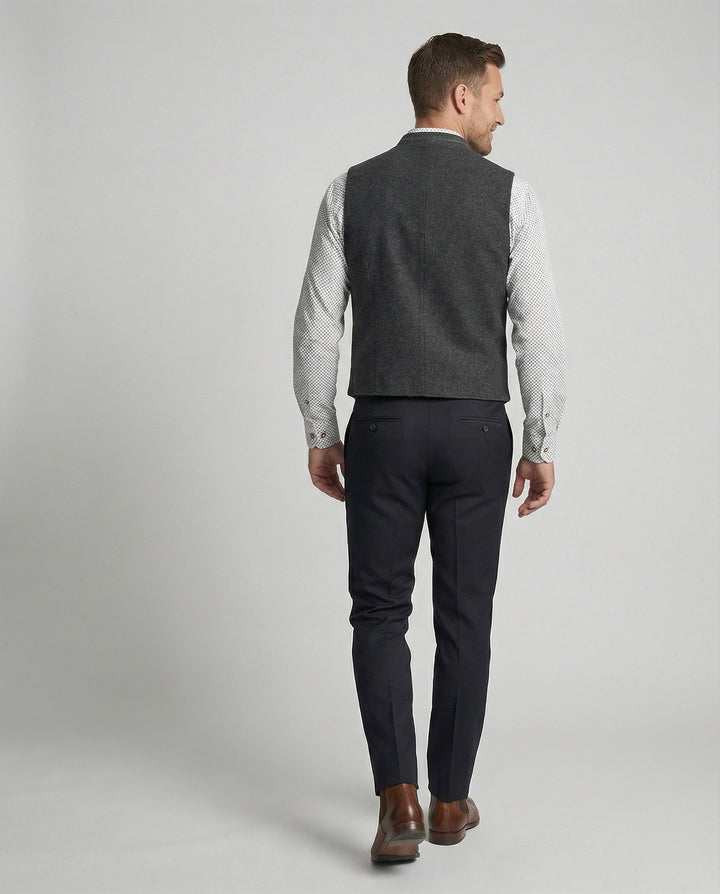 Elegante Herren Trachtenweste Grau Traditionell | Zeitlos