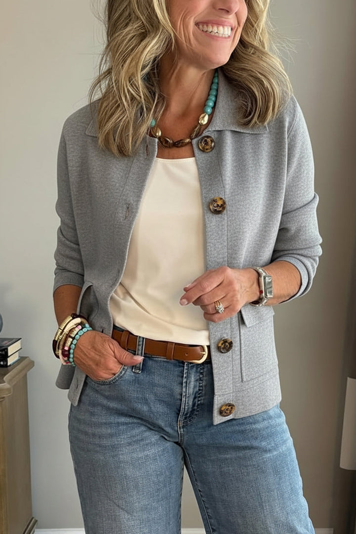 Legeres Sakko mit Revers und Tasche