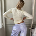 Loose fit Gestreift Elastisch Taille Hose