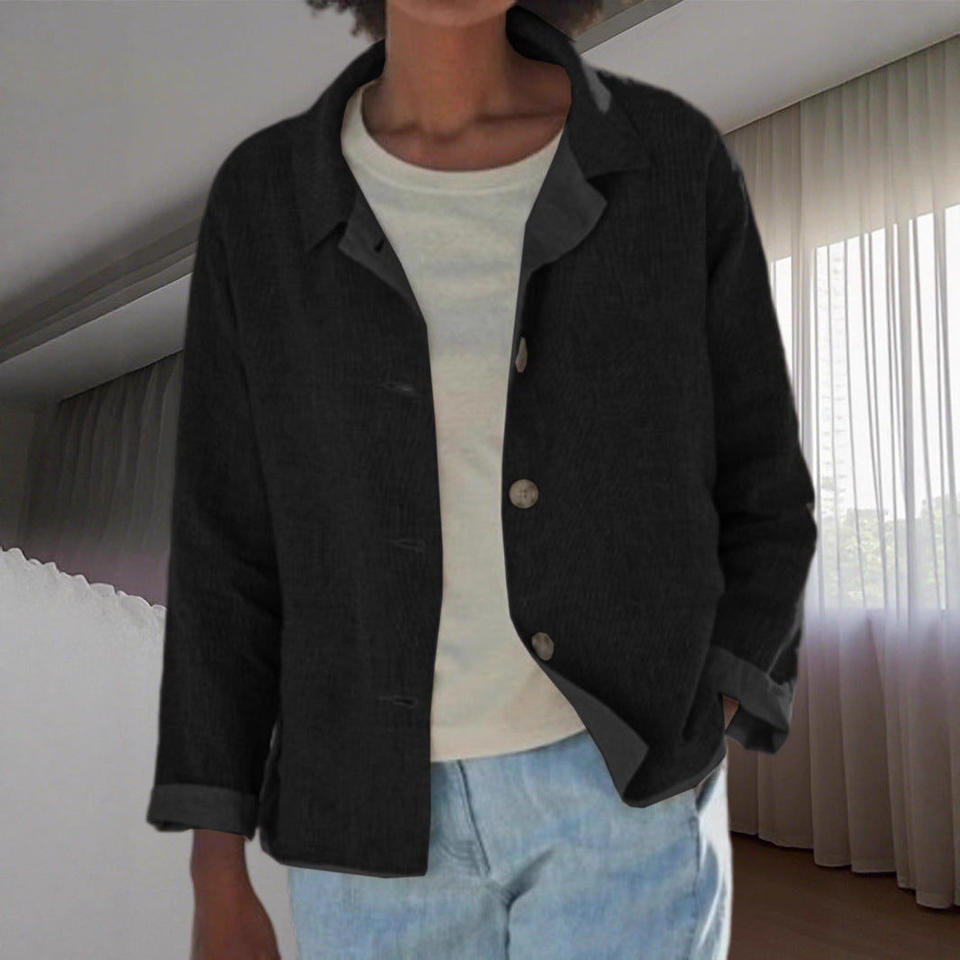 Damen Übergangsjacke mit Kragen Knopfleiste