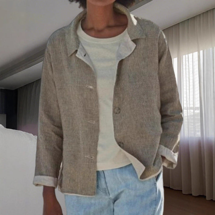 Damen Übergangsjacke mit Kragen Knopfleiste