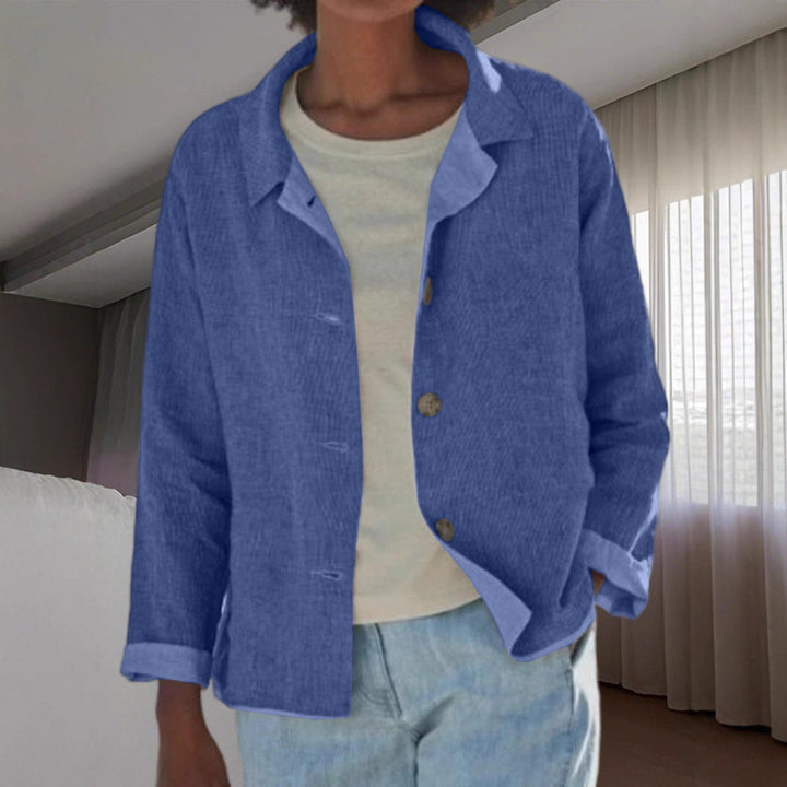 Damen Übergangsjacke mit Kragen Knopfleiste