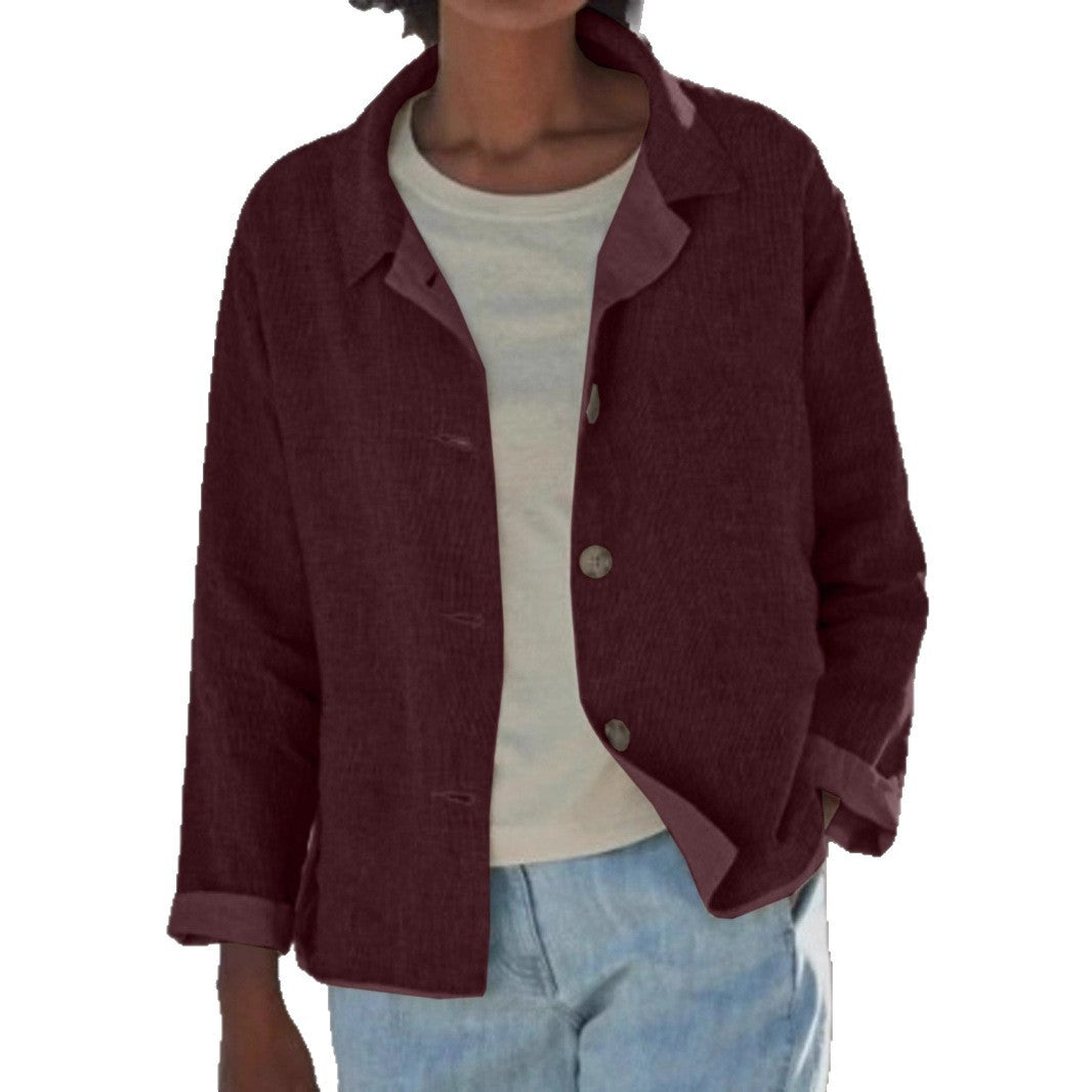 Damen Übergangsjacke mit Kragen Knopfleiste