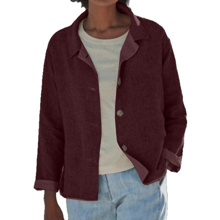 Damen Übergangsjacke mit Kragen Knopfleiste