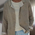 Damen Übergangsjacke mit Kragen Knopfleiste