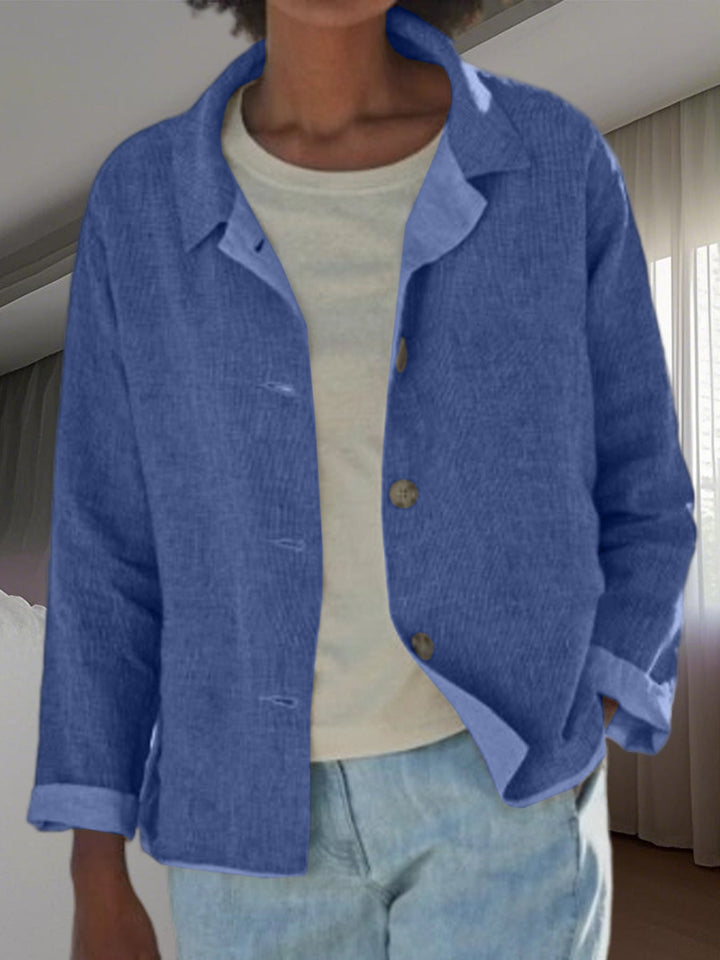 Damen Übergangsjacke mit Kragen Knopfleiste