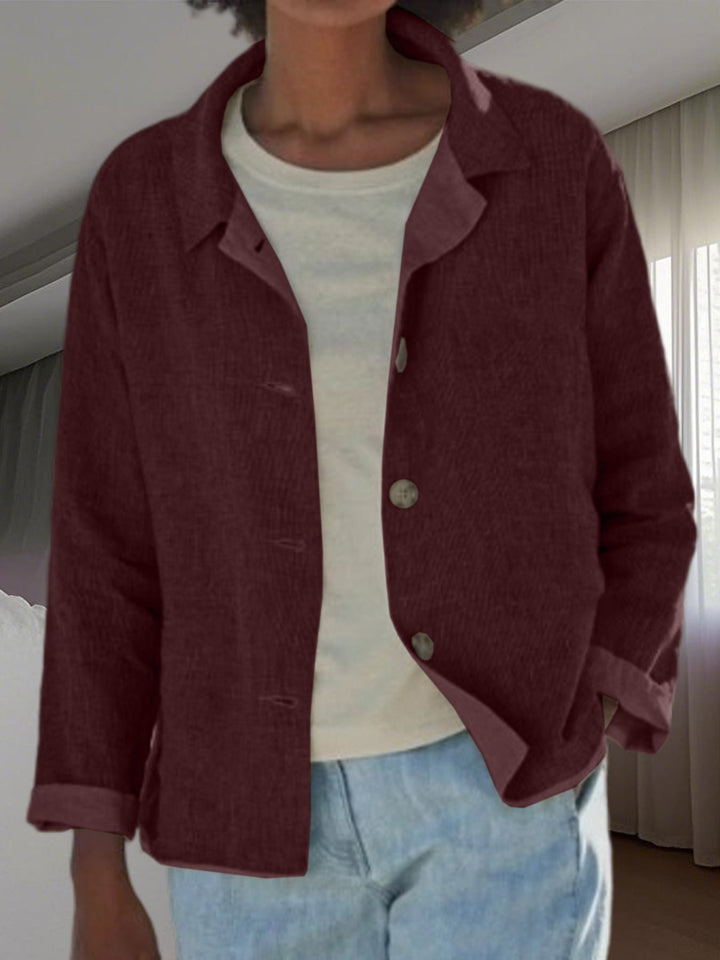 Damen Übergangsjacke mit Kragen Knopfleiste