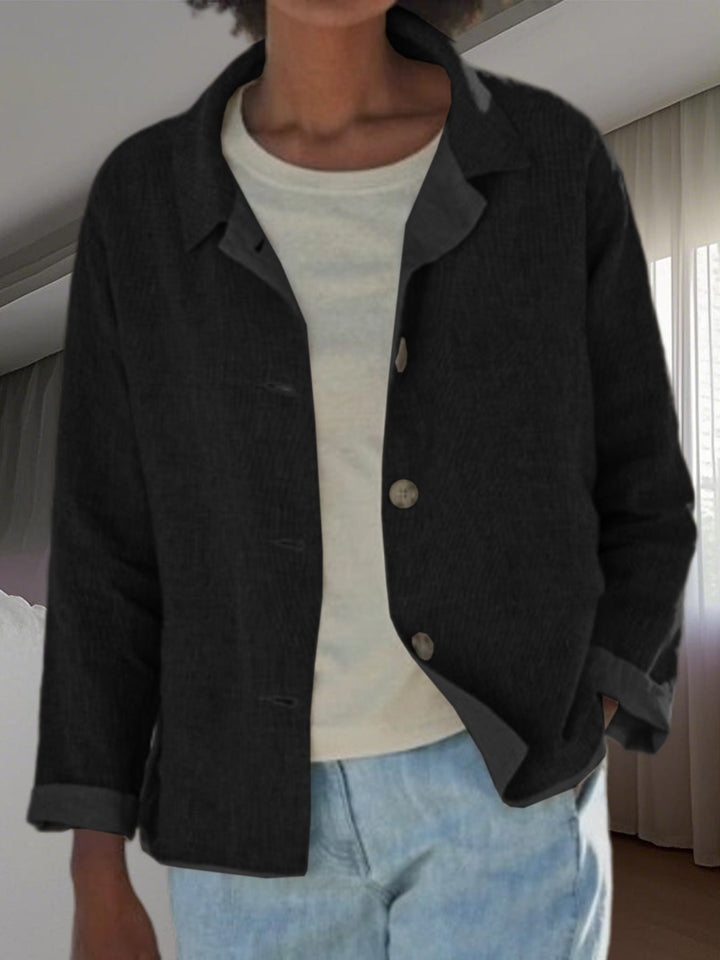 Damen Übergangsjacke mit Kragen Knopfleiste