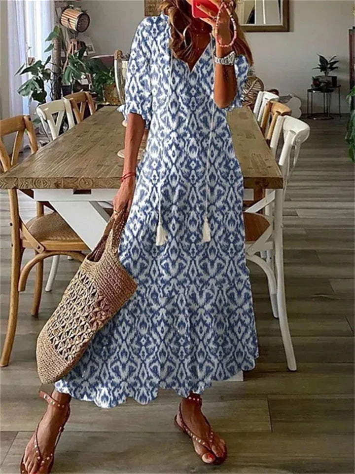 Heidi-Mode – Maxi-Sommerkleid Blumenkleid Chiffon Stufenkleid Strandkleid Boho