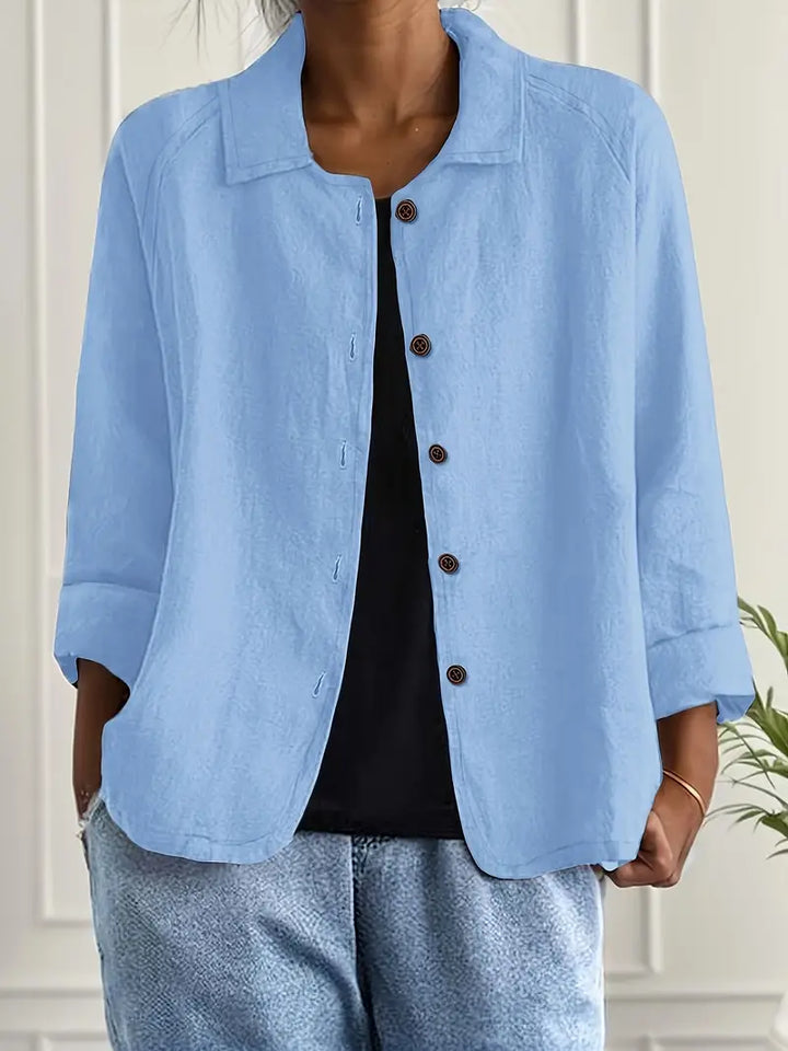 Damen Casual Leichte Jacke Mit Knopfleiste