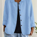 Damen Casual Leichte Jacke Mit Knopfleiste