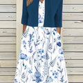 Blumen Zweiteiliges Midi-Kleid