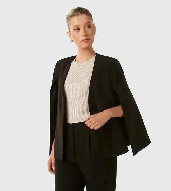 Eleganter Damen Cape Blazer mit Fließendem Schnitt & Ärmelschlitz
