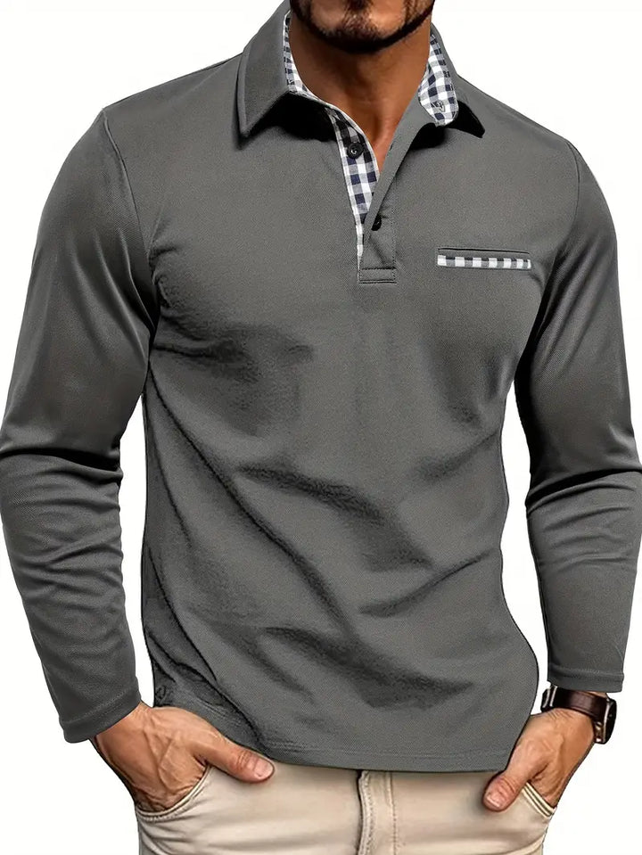 Herren Winter Langarm Polo-Shirt