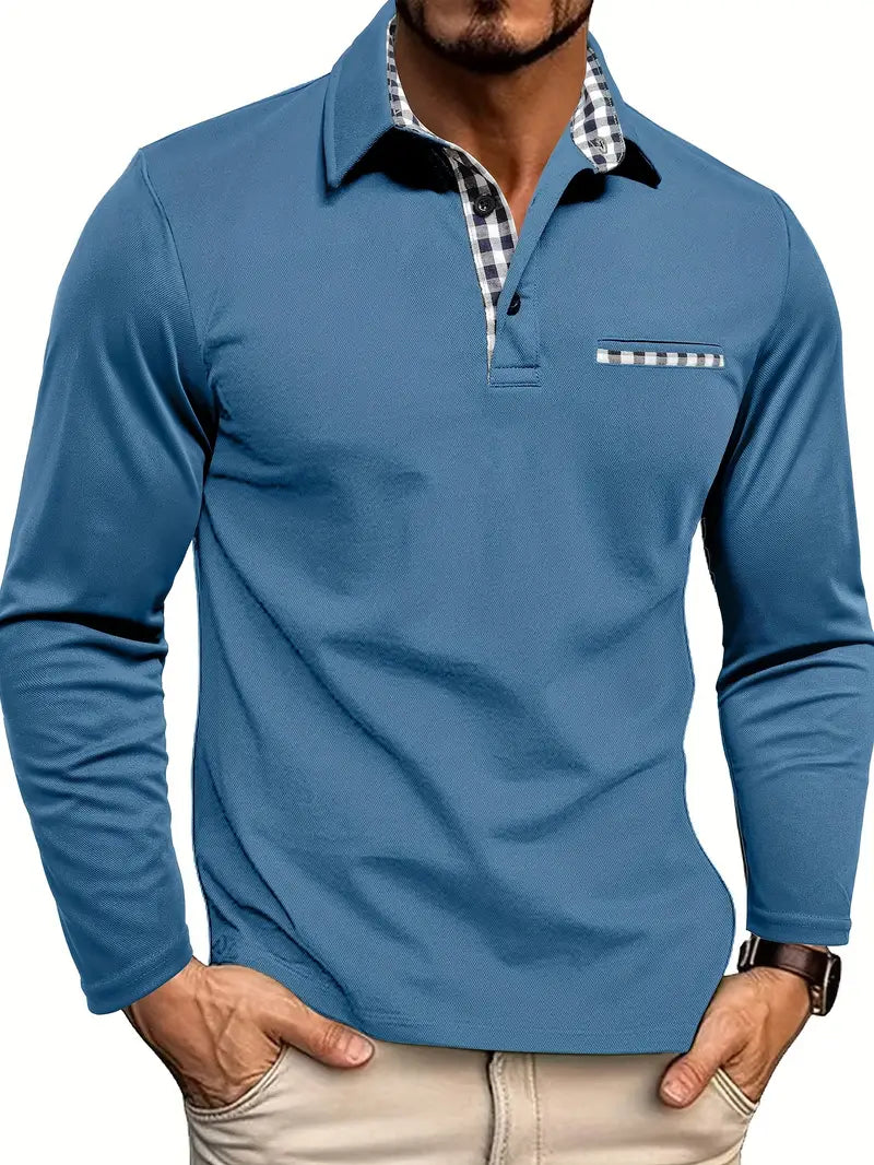 Herren Winter Langarm Polo-Shirt