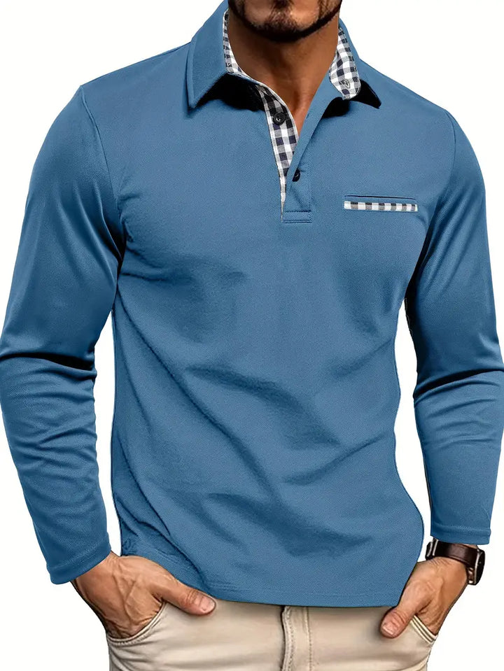 Herren Winter Langarm Polo-Shirt