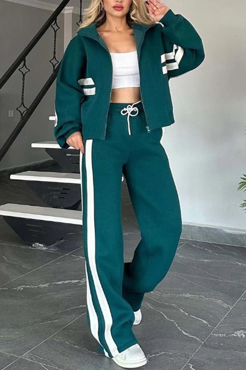 Damen Jogginganzug mit Streifen Zweiteilig