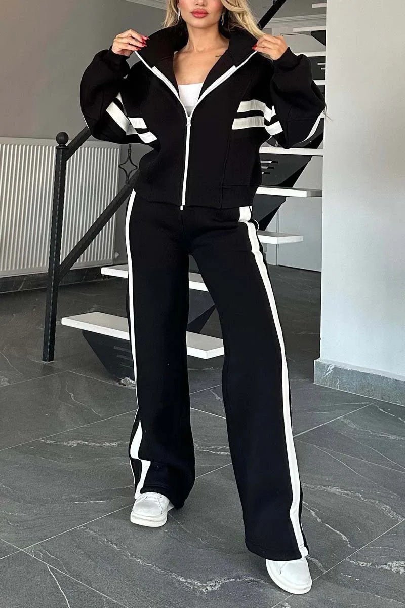 Damen Jogginganzug mit Streifen Zweiteilig