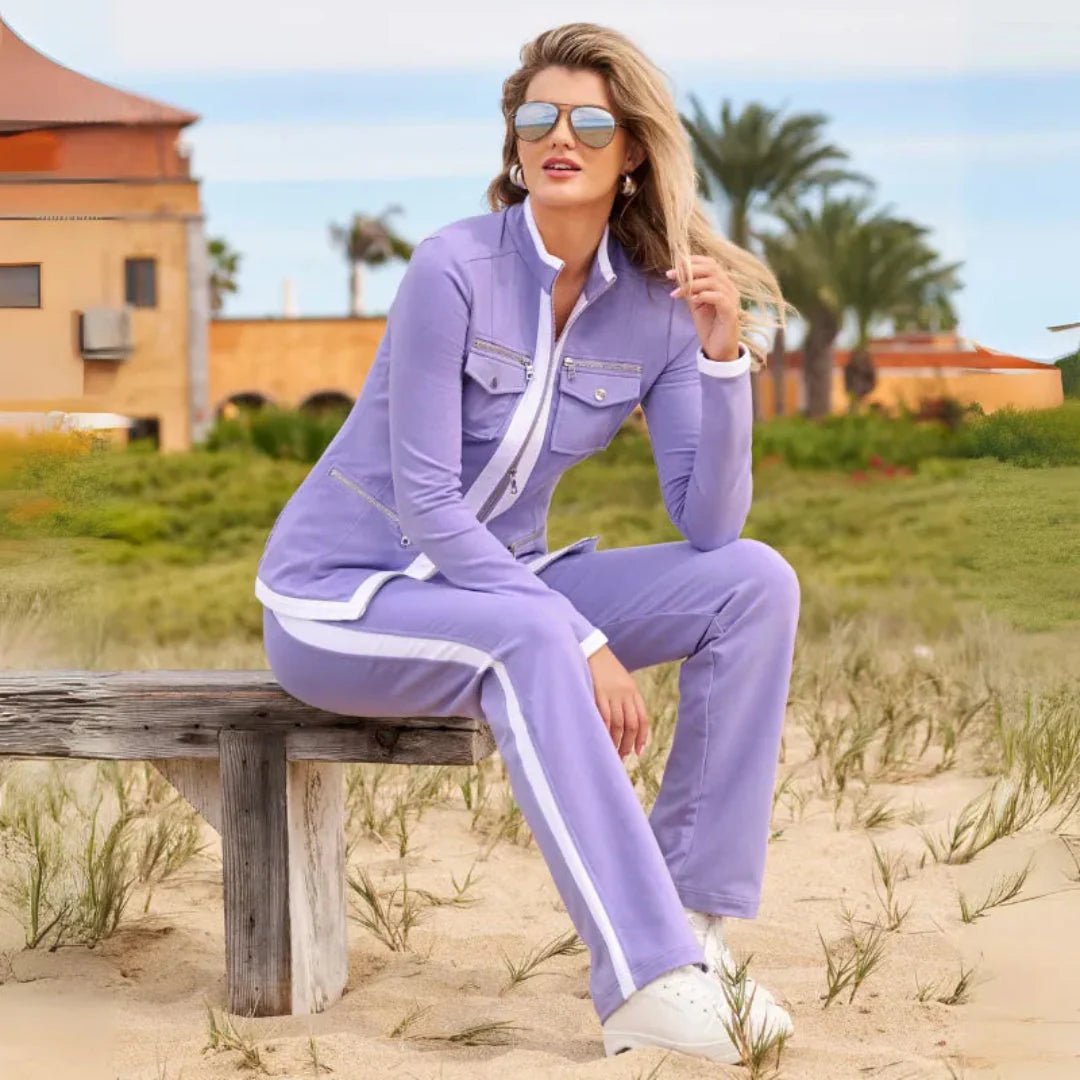 Damen Jogginganzug Set mit Reißverschlussjacke