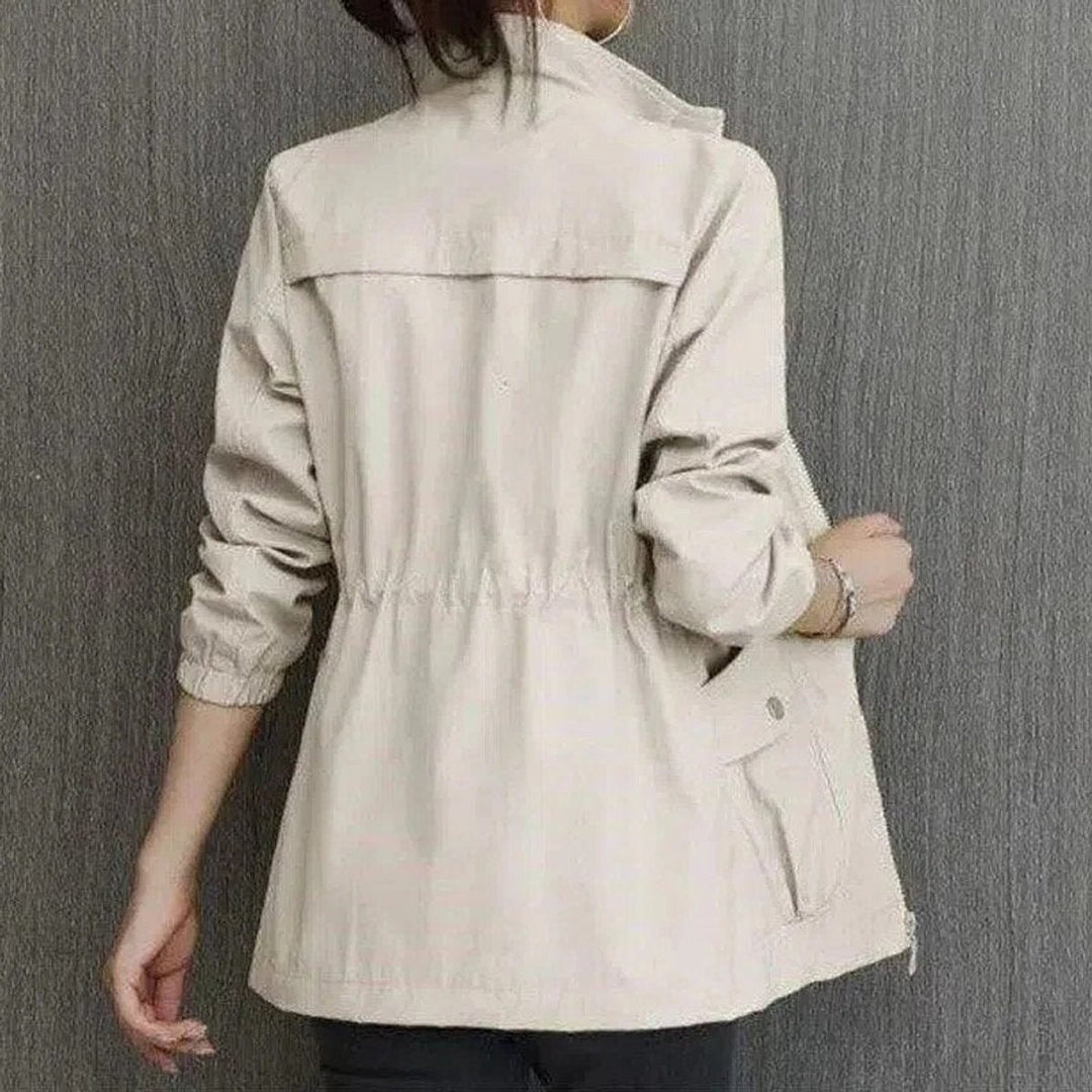 Damen Kurzjacke leichte atmungsaktive Übergangsjacke mit Reißverschluss